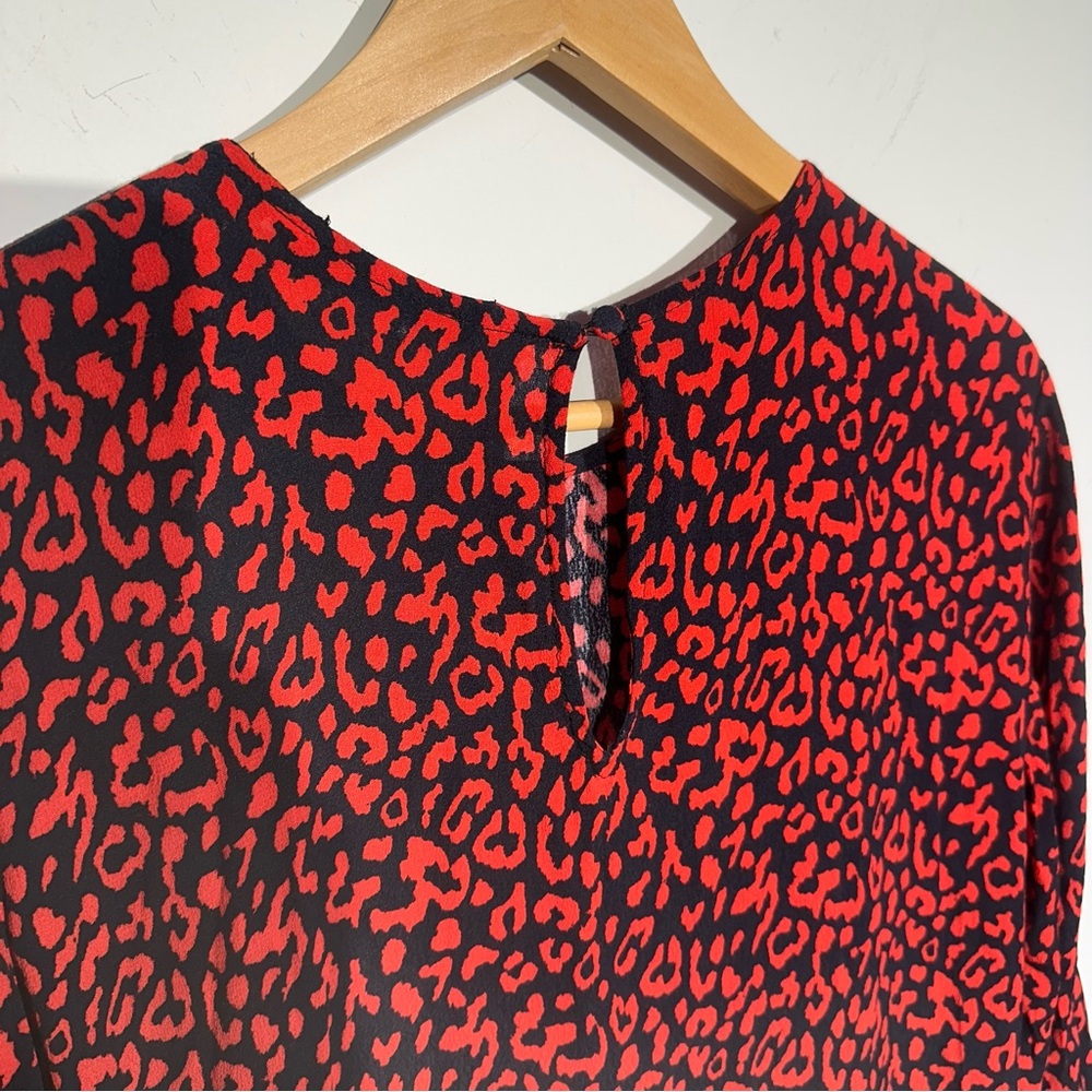 ZARA Red Leopard Printed Midi Tent Dress Women's Size M - Picture 11 of 15